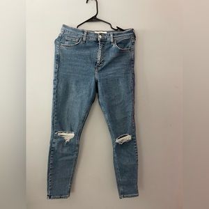 Topshop Jamie blue distressed jeans w30l30